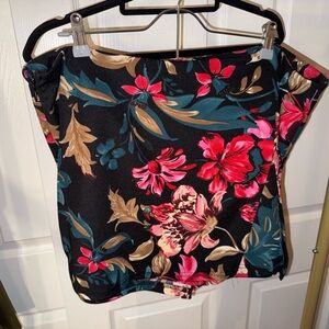 Black Floral Women’s Skort with Pink & Teal Flowers